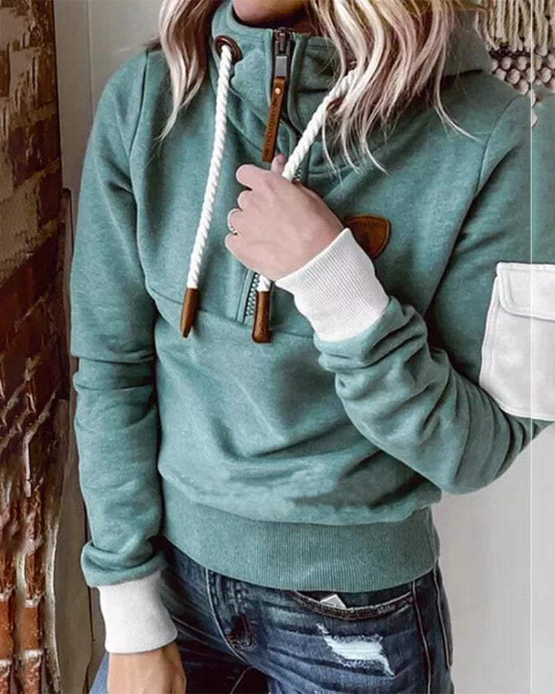 Almira - halber Reißverschluss Casual Hoodie