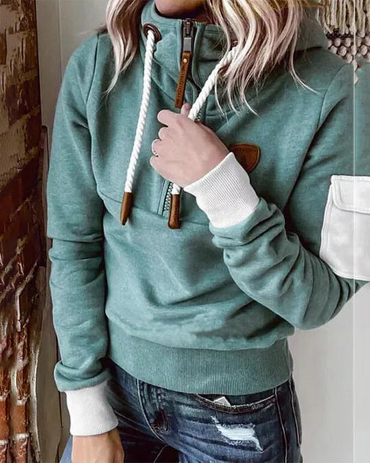 Almira - halber Reißverschluss Casual Hoodie