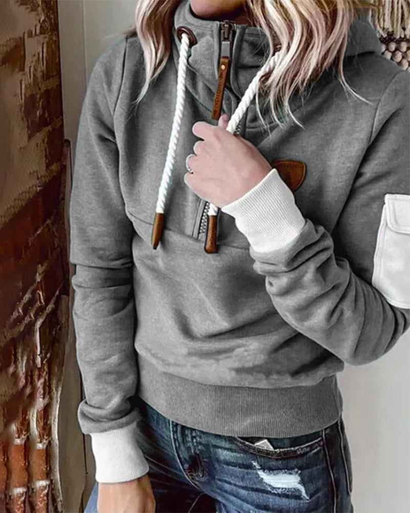 Almira - halber Reißverschluss Casual Hoodie