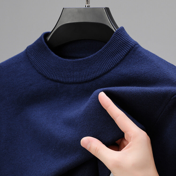 Leandro - Herren-Pullover mit geschlossenem Kragen und unterem Saum