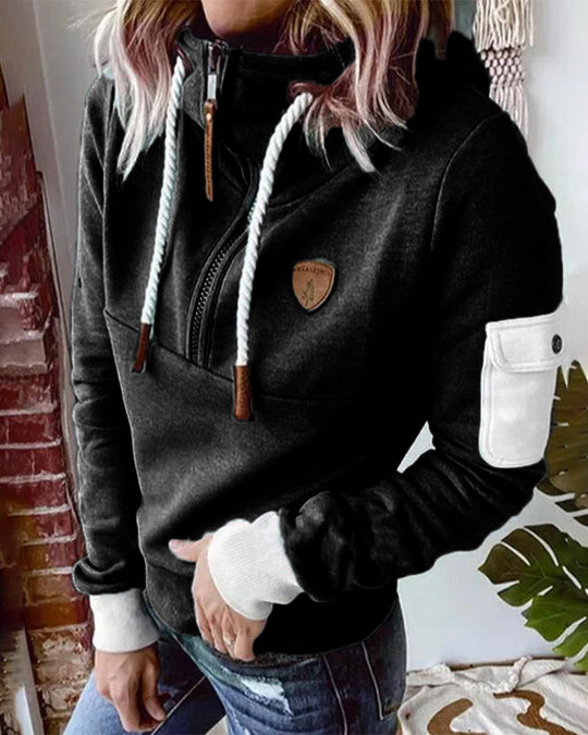 Almira - halber Reißverschluss Casual Hoodie