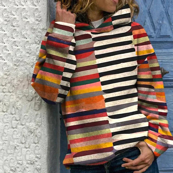 Rhoda - Mehrfarbiges Sweatshirt mit Kapuze