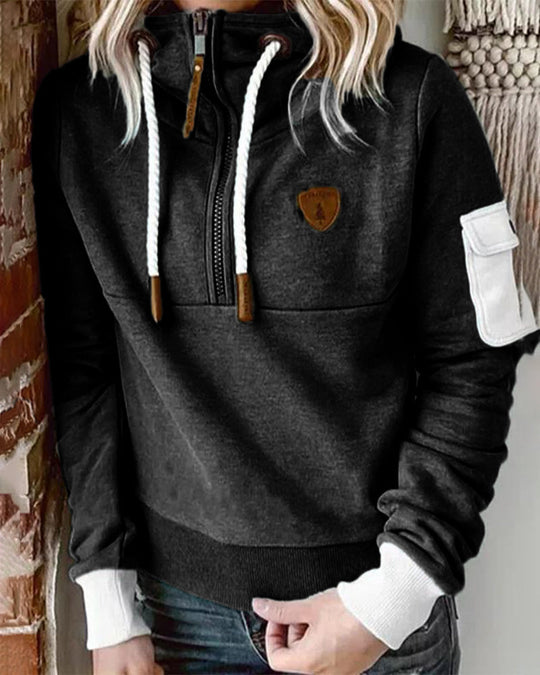 Almira - halber Reißverschluss Casual Hoodie