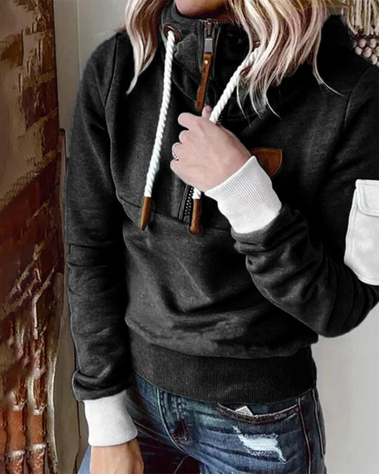 Almira - halber Reißverschluss Casual Hoodie