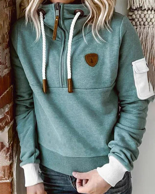Almira - halber Reißverschluss Casual Hoodie