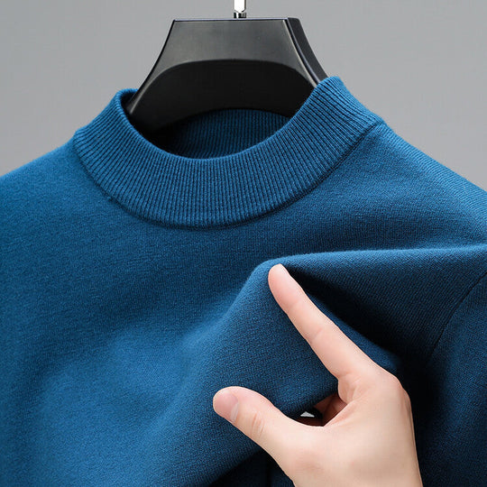 Leandro - Herren-Pullover mit geschlossenem Kragen und unterem Saum