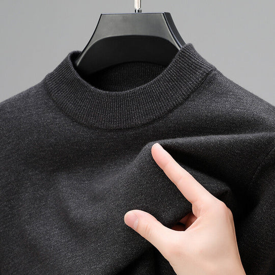 Leandro - Herren-Pullover mit geschlossenem Kragen und unterem Saum