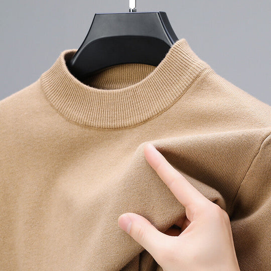 Leandro - Herren-Pullover mit geschlossenem Kragen und unterem Saum
