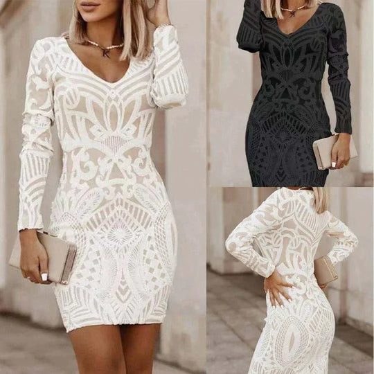 Ebiza - Mittellanges Kleid mit Nähten