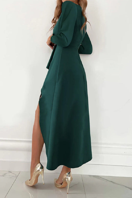 Dominique - Elegantes plissiertes einfarbiges Kleid