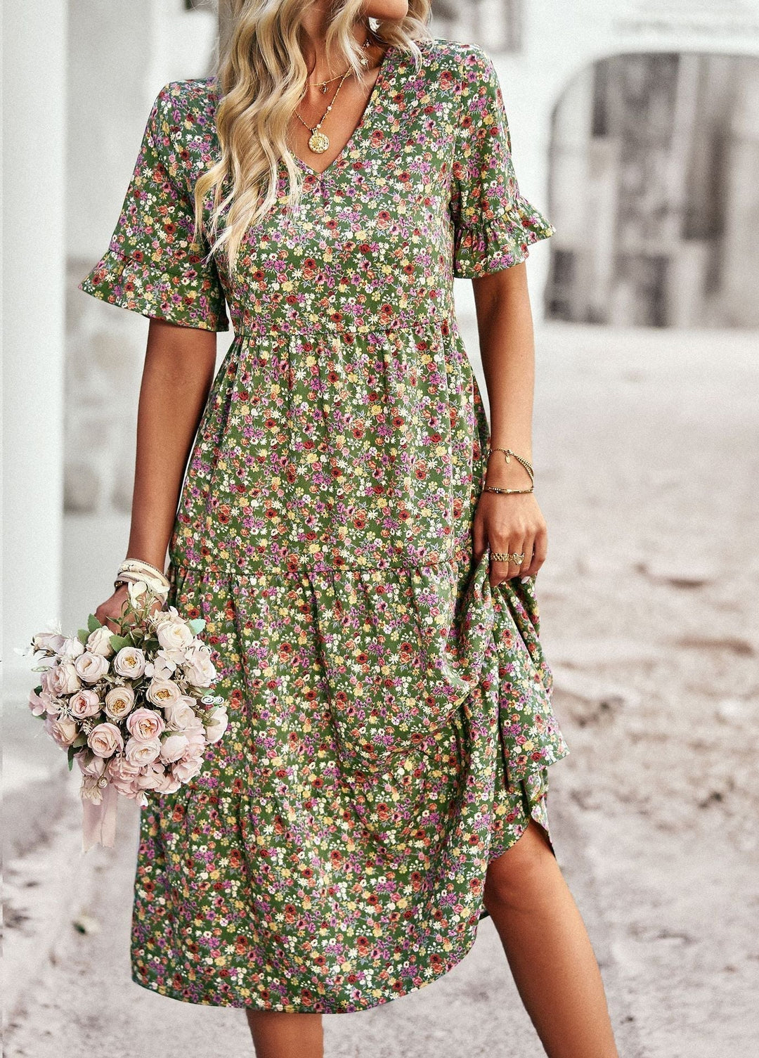 Eraliza - Geblümtes Midikleid