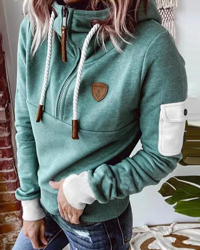 Almira - halber Reißverschluss Casual Hoodie