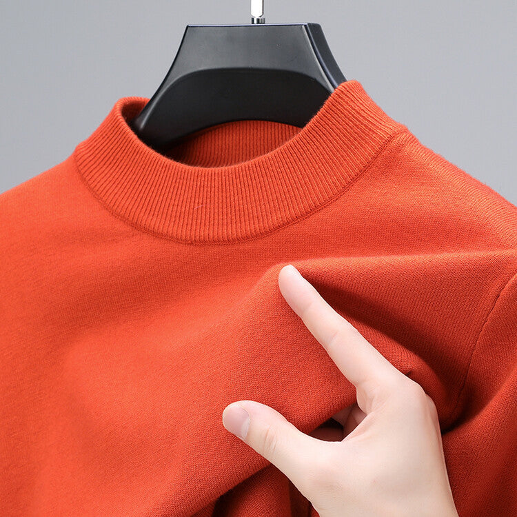 Leandro - Herren-Pullover mit geschlossenem Kragen und unterem Saum