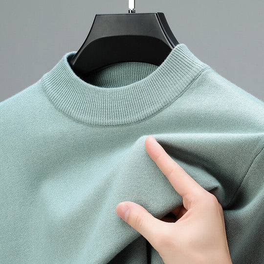 Leandro - Herren-Pullover mit geschlossenem Kragen und unterem Saum