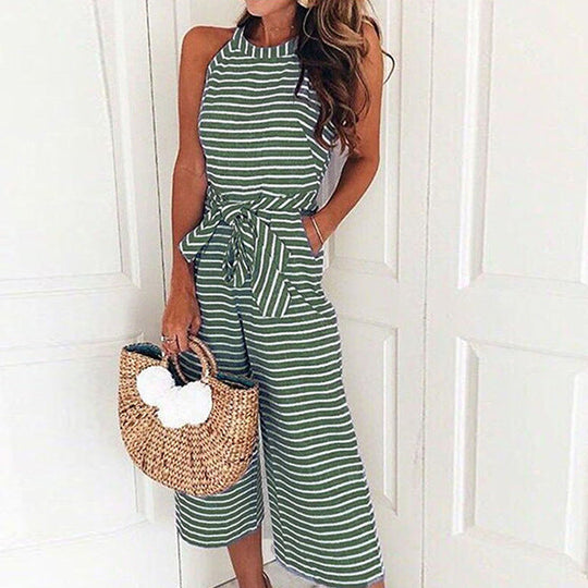 Divina - Maritimes Streifen-Jumpsuit